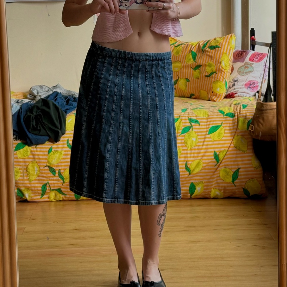 Talbots Dark Blue Midi Skirt